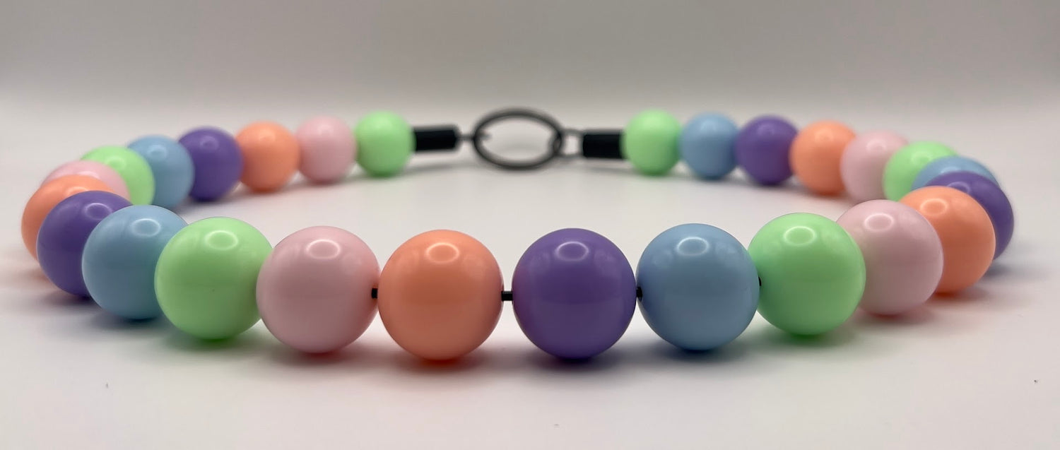 Candy Comet Acrylic Bead Dog Collar
